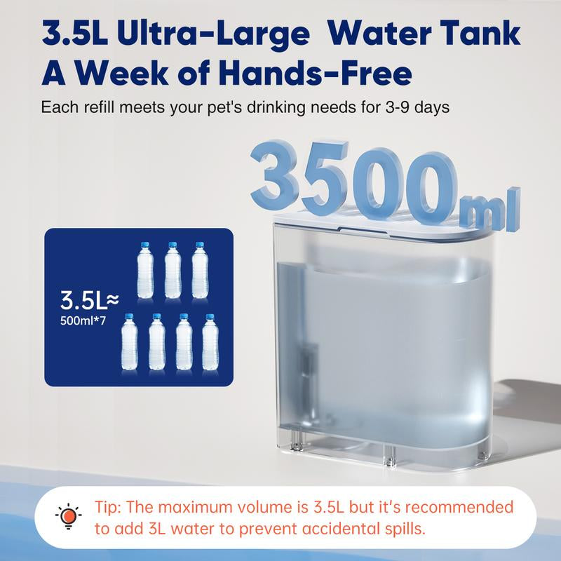 Smart Self-Refill Pet Water Fountain, Stainless Steel Bowl, 2025 New Arrival,Automatic Pet Water Dispenser, Pet Feeding Supplies for Small Dogs&Cats, Kitten Drinking Fountain, Dog&Cat Accessories, Cat Stuff, Petlife.